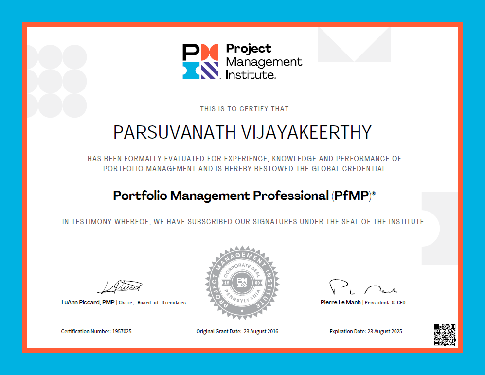 PMI-PfMP Certifications